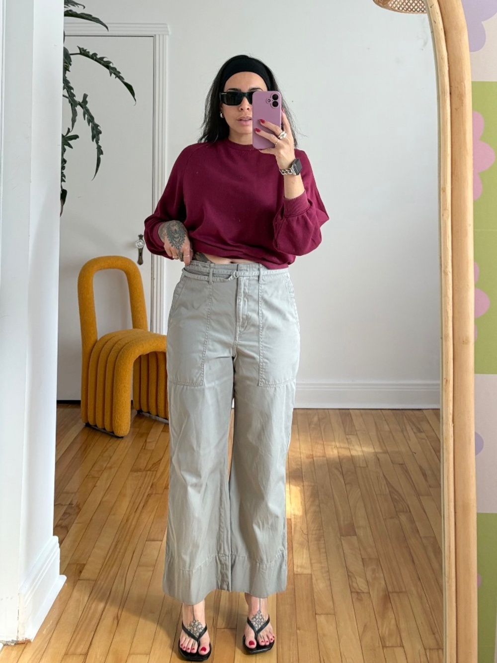 Y2K club Monaco belted utility culottes - Picture 2 of 7